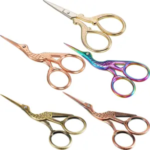 5 count Stainless Steel Tip Classic Stork  Crane Design 3.6 Inch Sewing Dressmaker  for Embroidery, Craft,  Work, Art Work or Everyday Use (Style B)