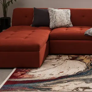 Momeni 100% Polypropylene Rectangle Indoor Area Rug - 2' x 3' - Abstract Painterly Design, Vibrant Colors, Stain-Resistant, Dry Clean Only