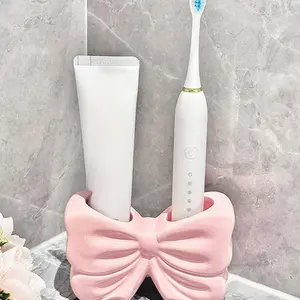 Cute Creative Bowknot Toothbrush Cup Bathroom Toiletries Rinse Brush Storage Cup Toothbrush Organizer Toothbrush Holder