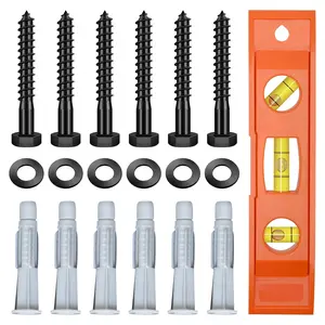 Lag  for TV Wall Mount, TV Mount Screws Kit with M8x65mm Lag Screws, Drywall Anchors, Washers, Bubble Level Hardware Kit for  Stud Brick Concrete
