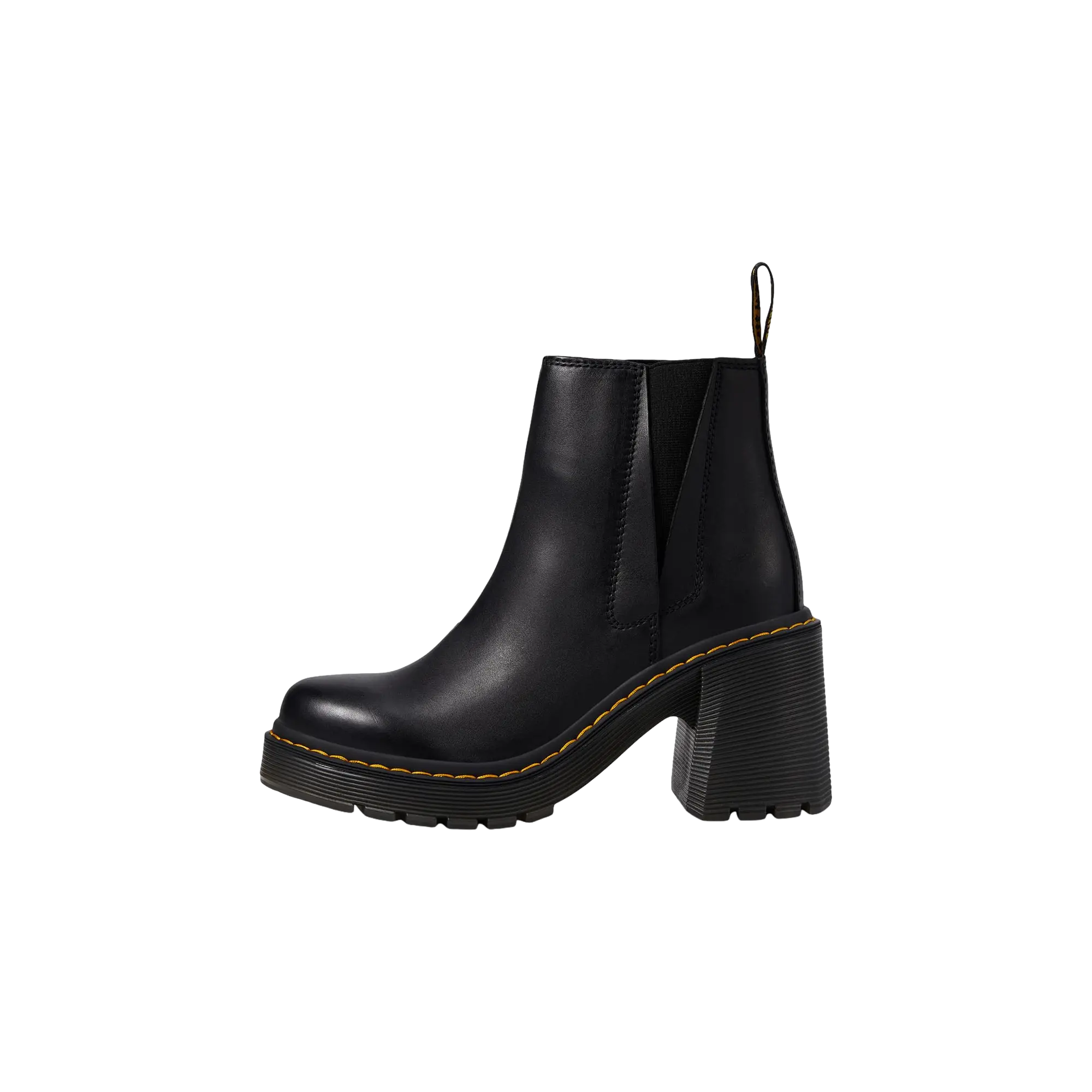 SPENCE LEATHER FLARED HEEL CHELSEA BOOTS "Black" 26440001