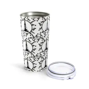 Oil Field Drilling Rig and Pump Jack Pattern Custom Design Stainless Steel Glossy Tumbler 20oz Capacity Dishwasher-Safe - Drinkware
