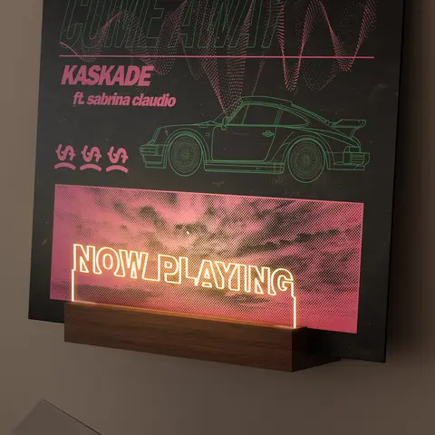 COOLGIFT MART LED Wooden-Acrylic Wall Mount Record Holder - Durable, Easy to Set Up, Space-Saving, Energy-Efficient LED Light, Modern Home Decor, Decoration Items, Great Gift for Music Lovers
