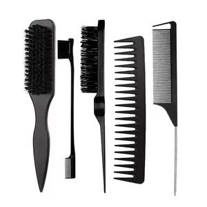 Luxury Nylon Brush & Comb Set, Create Various Elegant Hairstyles, Detangle, Layer, Braid, Back Combing, Smooth, Odorless, Gentle, Easy Clean, Hair Styling Combs