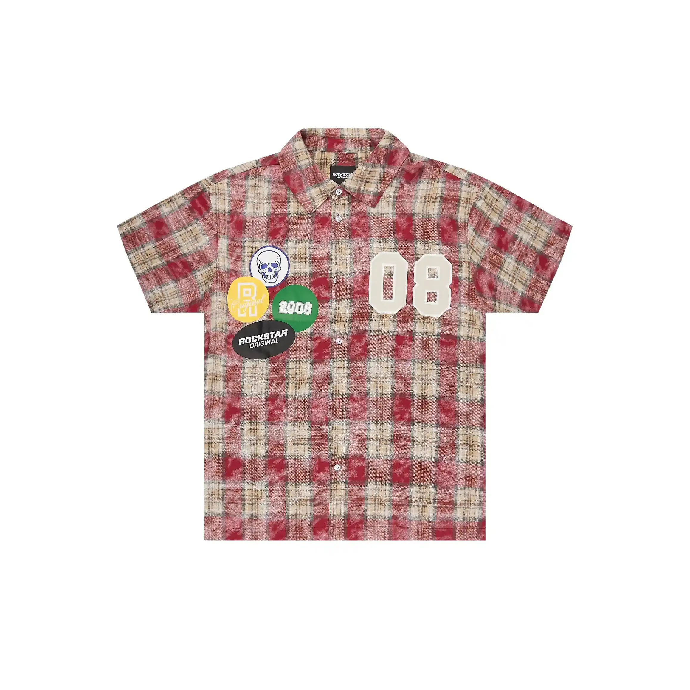 Emre Red Flannel Short Sleeve Shirt