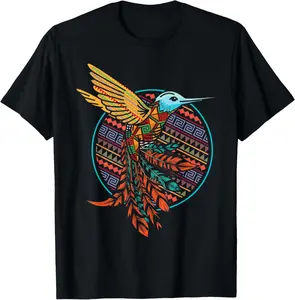 100% Cotton Gifts Hummingbird Tribal Art Native American Indian Indigenous T-Shirt