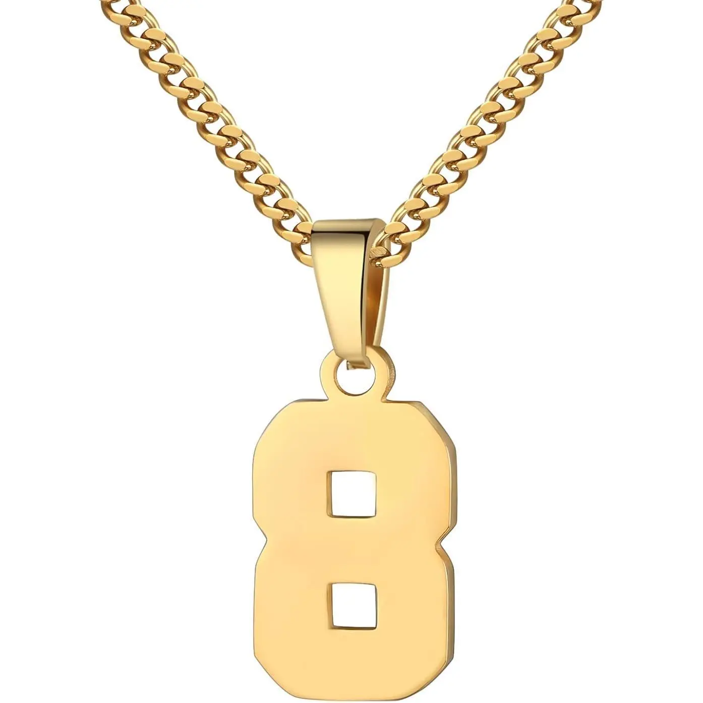 Number Necklace for Boy 0-99 Athletes Jersey Number Necklace Stainless Steel Chain 22+2 inch Personalized Number Charm Pendant Inspirational Jewelry Basketball Baseball Football Gift for Men
