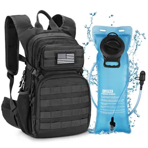 CVLIFE Hydration Backpack with 3L TPU Tactical Water Bladder, 22L Hiking Backpack for Men Women, Heavy Duty Molle Water Backpack with Multiple Compartments for Cycling Running Hunting Camping