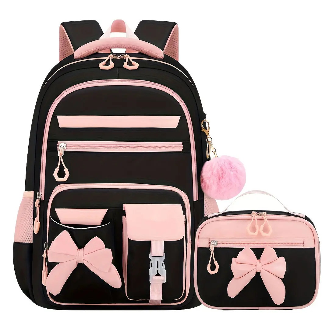New Student Backpacks — Large-Capacity Load-Reducing Spine-Protecting Backpacks, Middle School Schoolbags, 3-Piece Kids’ Backpack Set