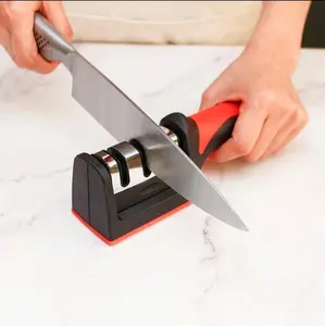 3-Stage Knife Sharpener Helps Repair, Restore, Polish Blades, Premium Quality Kitchen Knife Sharpener, Kitchen Knife Accessories