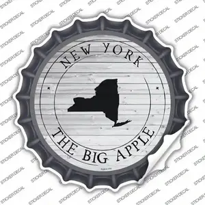 New York Big Apple Novelty Bottle Cap Sticker Decal