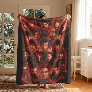 Stranger Things Theme, Slogan Print Blanket, Large Size, Soft Lightweight Warm, Perfect for Bed Sofa Office Camping Travel, Christmas Gift
