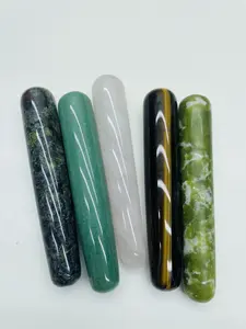 Natural jade powder crystal beauty massage stick acupoint rod scraping board crystal pulling rod facial pulling rod