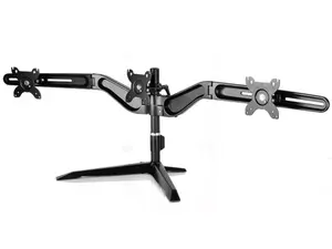 212 MAIN 3-Arm Adjustable Desk Monitor Stand - Aluminum, Easy Installation, Sturdy Base, VESA Mount, Fits Up to 24 in. LCD Monitors (3 Arms Design), Three Arms