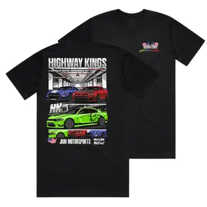 Highway Kings Muscle Car Graphic Shirt - Ford Mustang, Chevy Camaro, Dodge Charger SRT Hellcat T-Shirt Sweatshirt Hoodie 2 Sided