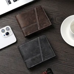 New men's short wallet hot selling retro horizontal men's leather clip