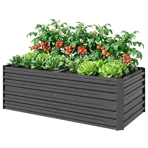 Extra Large 70.75x35.5x23.25 Inch Planter 0.5mm Thick Water Safe Galvanized Steel Rust Resistant for Lettuce Kale Strawberries for Front Lawn Sidewalk Greenhouse Home Farm
