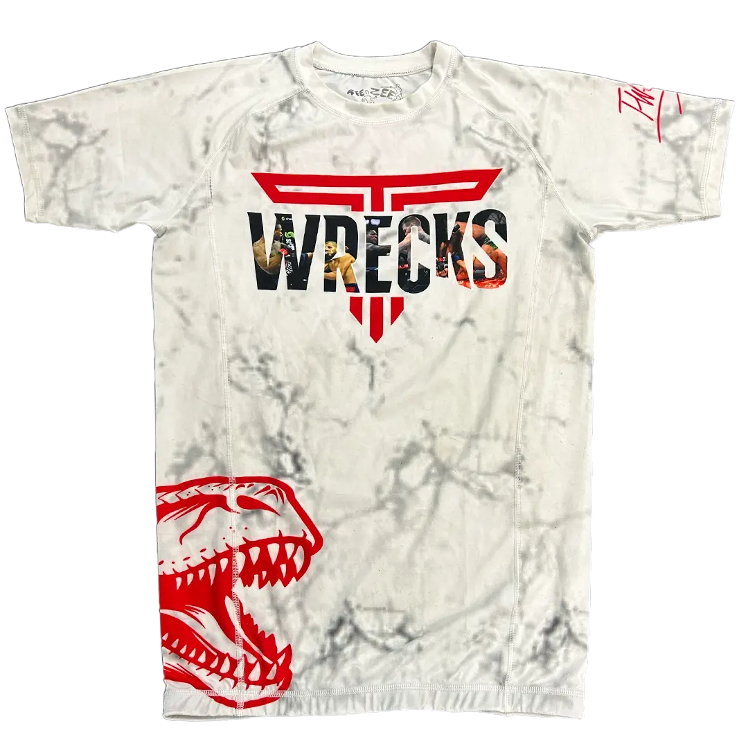 TWRECKS SIGNATURE RASH GUARD WHITE