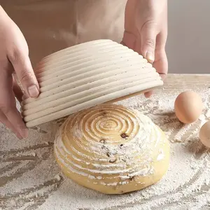 Baking Bread Fermentation Basket Set, 9in Round & 10in Oval Woven European Style, Sourdough Proofing Basket, Ideal for Beginners Baking Tools