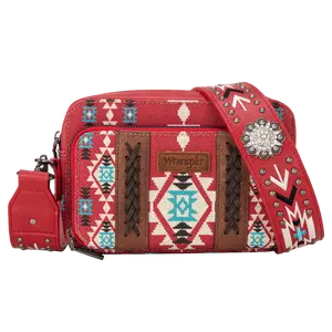 Wrangler Ladies Aztec Printed With Wallet Comparment Red Crossbody Purse WG2207-3003RD