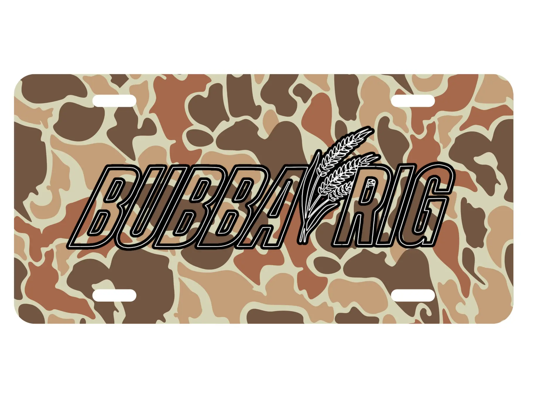 BubbaRig Aluminum Camo License Plate, Truck Tag, Car Accessories, Gifts