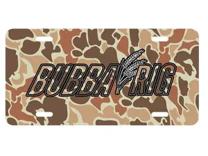 BubbaRig Aluminum Camo License Plate, Truck Tag, Car Accessories, Gifts