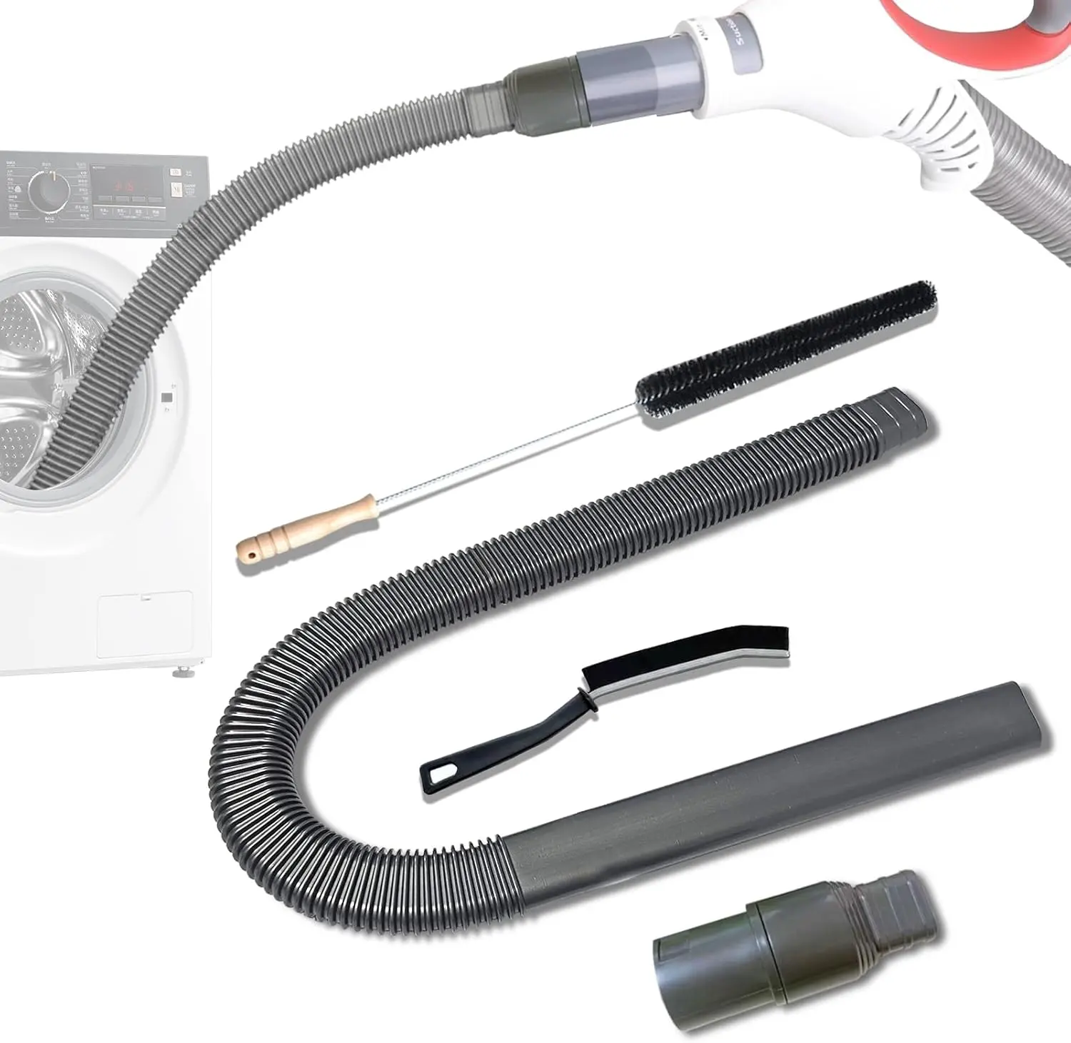 Dryer Vent Cleaner Kit for Shark NV350, NV351, NV352, NV353,NV360,NV500, NV501 Vacuum Attachment with Dryer Lint Brush and Hard Bristle Crevice Brush for Dryer Vent Replacement Parts