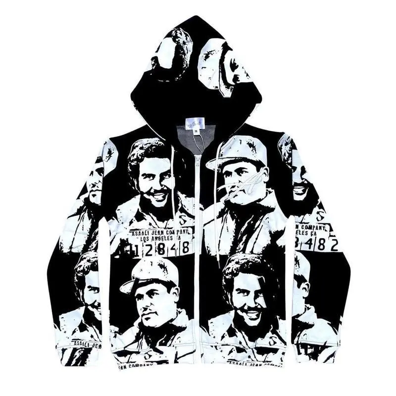 Hoodie 4ssalii Black Graphic Design Zip Hoodie 5% Spandex 95% Polyester Quick-Drying Breathable Gift for Fans Him Her