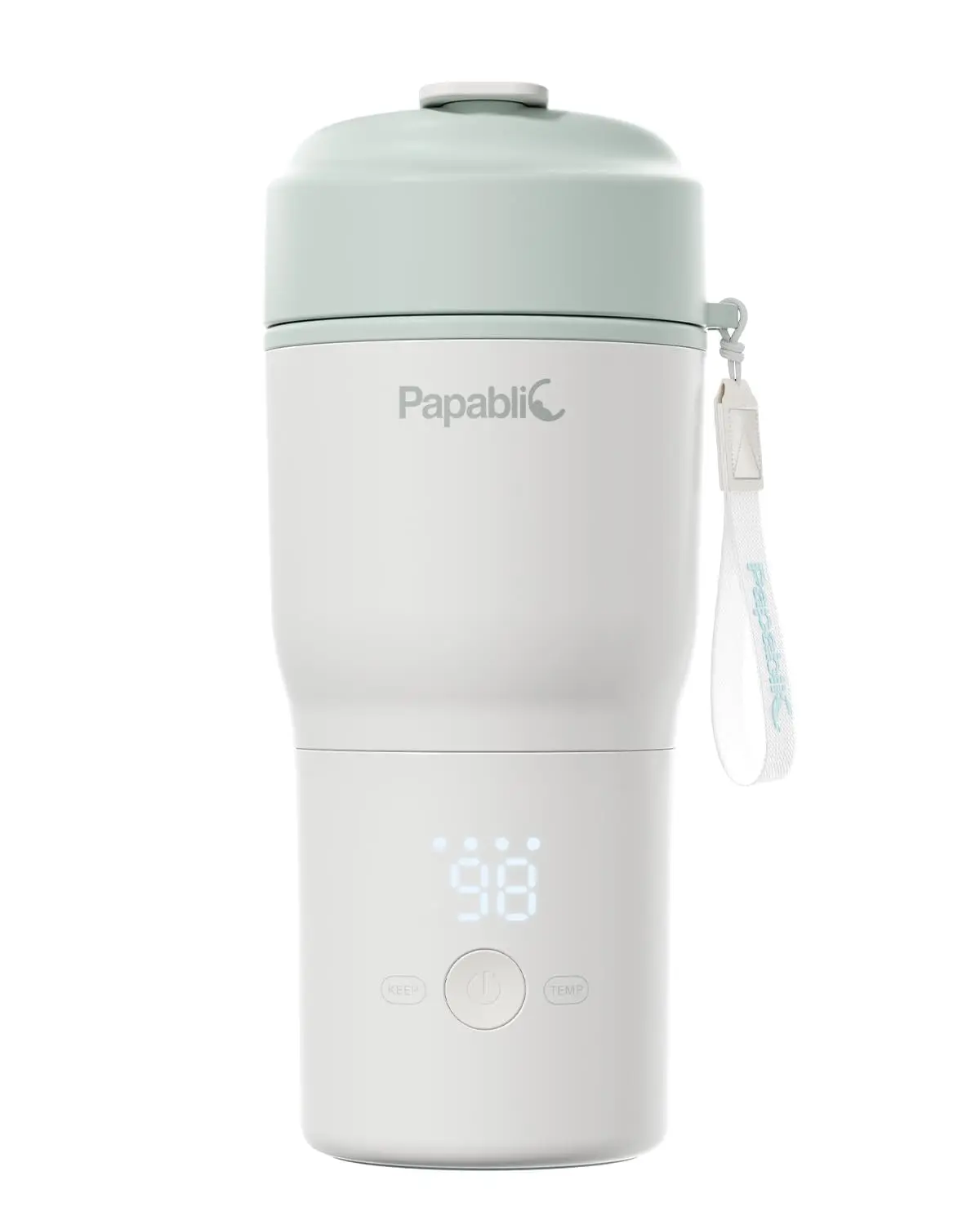 Papablic Portable Bottle Warmer, 85W Fast Baby Bottle Warmer for Travel & Home, Heats Breastmilk & Formula & Water, 4 Temperature Settings, Wide Mouth, Fits Car Cup Holder, RechaSeasalt Blue #DealsForYouDays