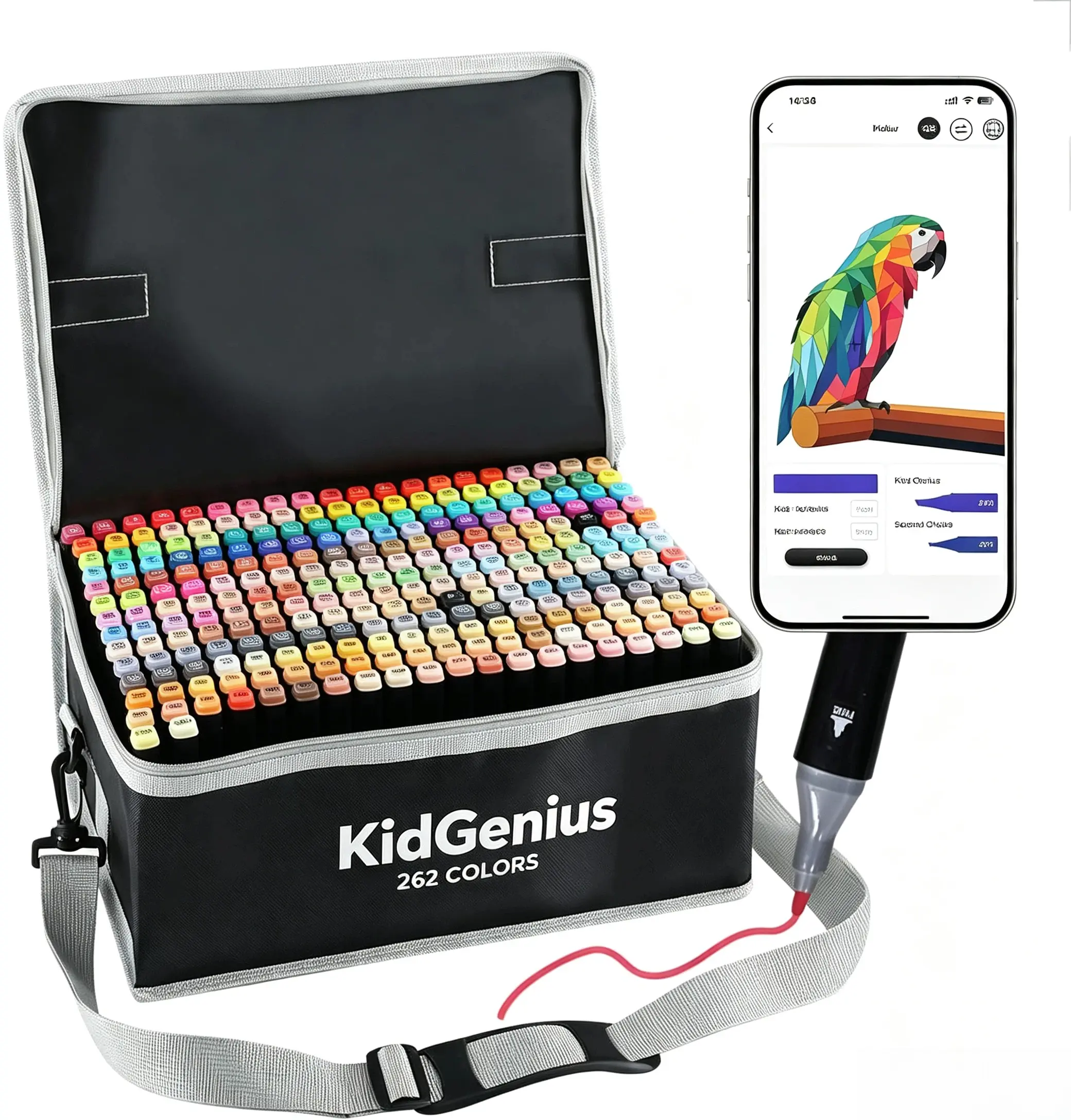 KIDGENIUS Back-to-School Limited Dual-Tip Markers, 262/168/120 Vibrant Colors, Quick Dry Waterproof Non-Toxic Washable Art Pens for Outdoor Plein Air Painting, Kids Sketching, Classroom & School Crafts Supplies