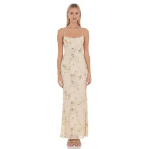 Lucy In The Sky Lilia Embellished Maxi Dress in Cream