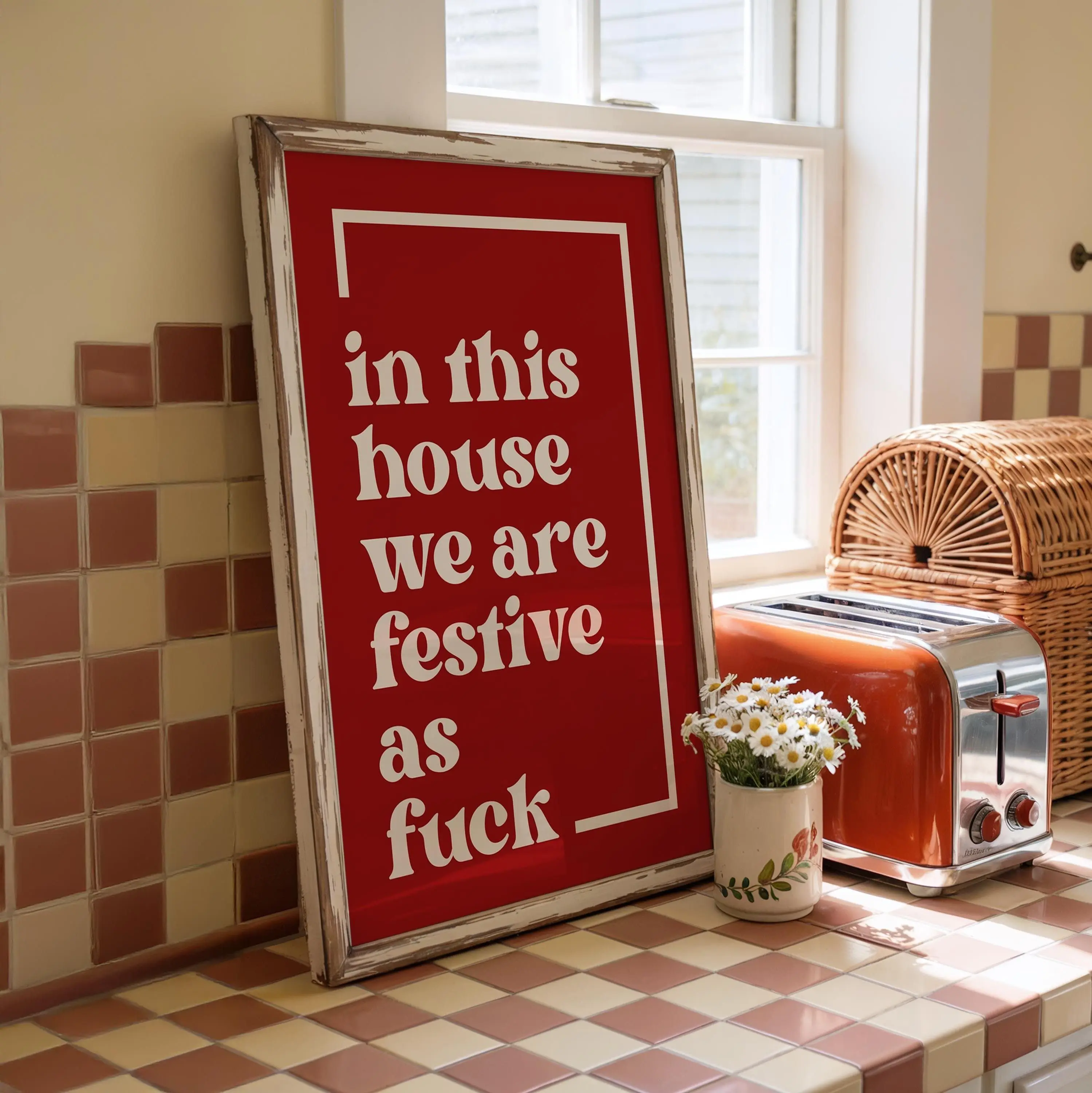 Festive As Fuck Wall Art Print Funny Xmas Decor Christmas Poster Christmas Home Decor Faf Print Poster Unframe