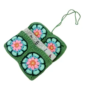 Handmade Granny Square Crochet Style Bag, DIY Knitted Backpack Cover, Perfect Gift for Friends and Family, Finished Handcrafted Item