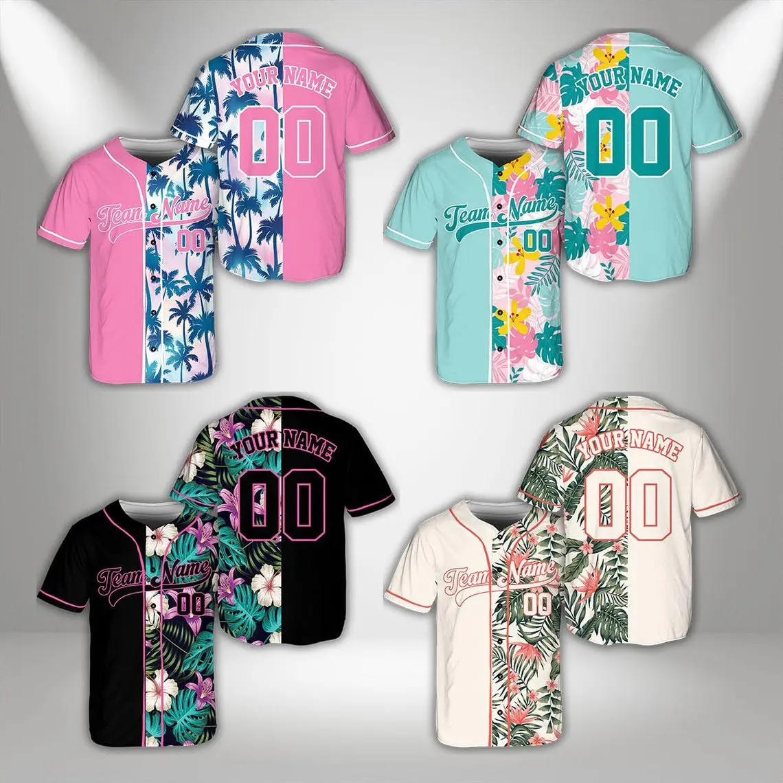 Personalized Baseball Jersey, Beach Theme Baseball Jersey, Floral Custom Baseball Jersey, Custom Travel Trip Shirt, Custom Baseball Jersey #Baseballjersey