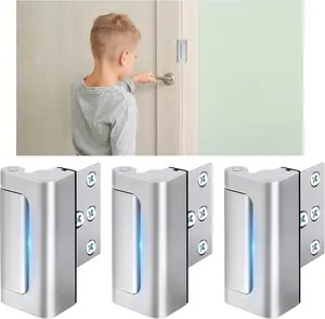 3 Pack Door Reinforcement Lock – 800 lbs Anti-Kick Home Security Locks for Inward Swinging Doors, Child Proof Door Locks for Front Door Safety, Easy Install Locks for Kids Safety, Defend Your Home