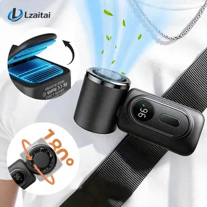 Lzaitai Mini Portable Handheld Clip Fan 3-in-1 Rechargeable 3000mAh Battery, 5 Speeds, 180° Adjustable Airflow, USB Cooling, Perfect for Travel, Office, and Personal Use - Protection