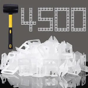 Tile Leveling System Clips 1/16 Inch 4500 count Tile Spacers Clips and 16 oz Rubber Mallet Hammer .Tile Tools Set for Professional Ceramic and Stone Installation