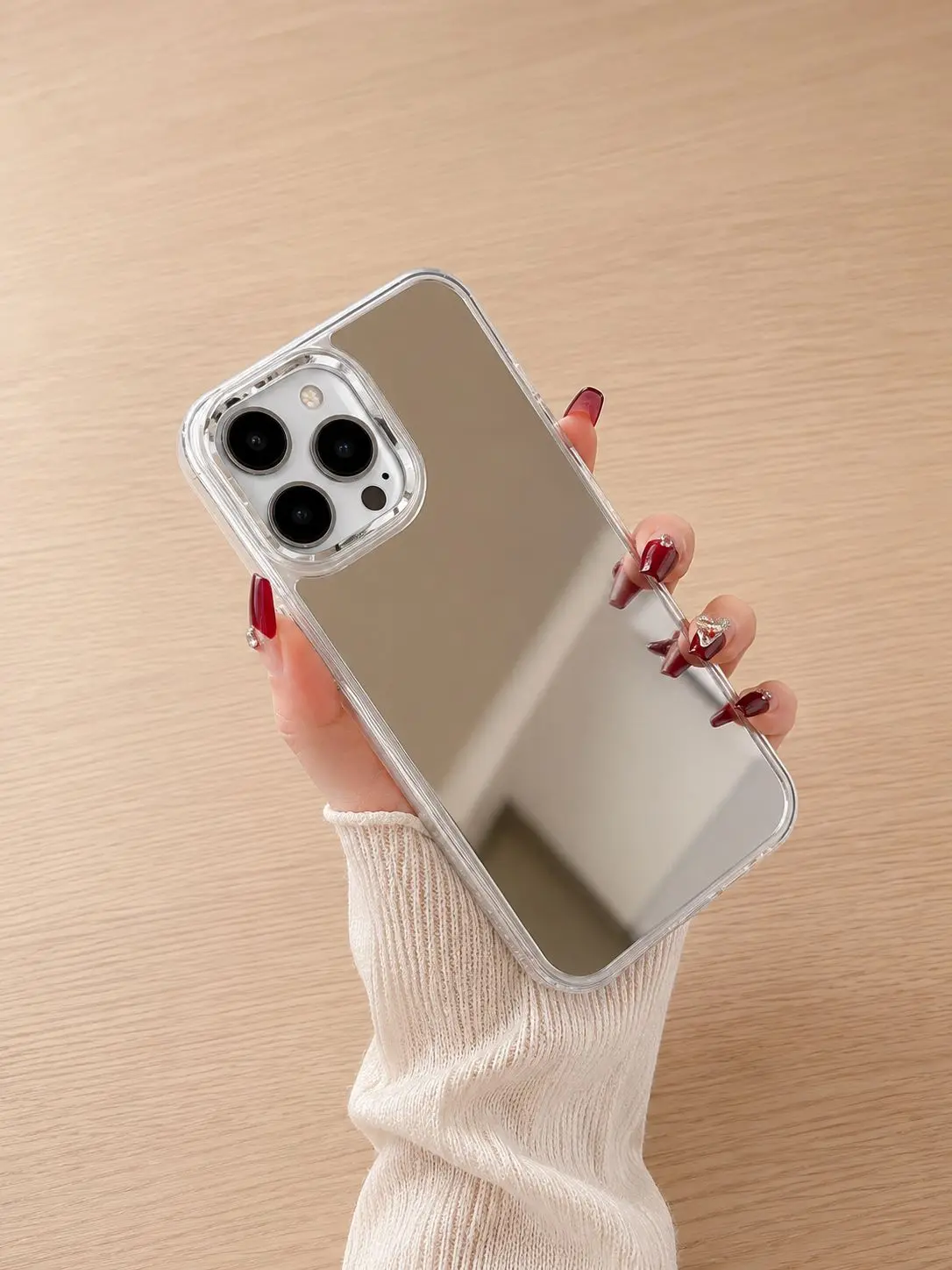 Mirror Phone Case for iPhone 17 Pro Max 17 Pro 17 Air 16 Pro Max 16 Plus 13 Pro Max 13 Pro 13 | Reflective Shockproof Clear Case with Camera Protection