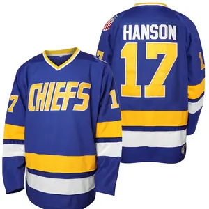 Men's #17 Blue Hockey Jersey - Stitched Movie-Inspired Sports Apparel, Retro Classic Tough Guy Style, Perfect Gift for Film Fans & Holiday Occasions