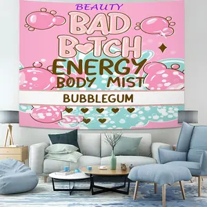 Fun Art Cute Themed Tapestry, High-Definition Digital Print With Bright Colors, Breathable and Drapable, Easy to Care for, Ideal As Bedroom Bedside Wall Hanging to Create A Sweet and Cool Girls Home Rest Corner.