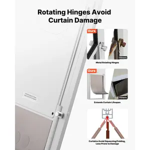 VEVOR Dog Door for Sliding Glass Door, 91 to 96 in Adjustable Height, Aluminum Alloy Frame with Metal Rotating Hinges, Lock Design, 13 5/8x 23 5/8 in Flap, Sliding Glass Pet Door for Renters