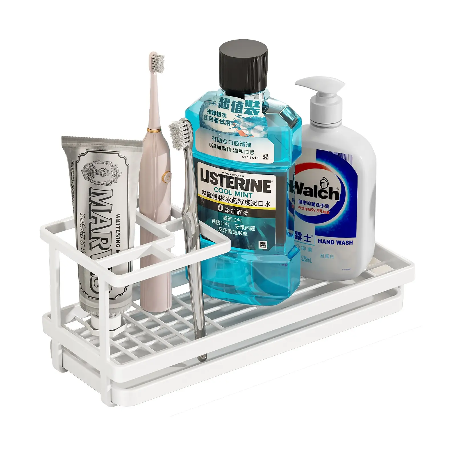 Matte Black Carbon Steel Oral Care Set - Drip-Proof Minimalist Toothbrush Holder for Bathroom Countertop, Electric Toothbrush & Toothpaste Organizer, Sink Dish Drainer & Sink Accessory