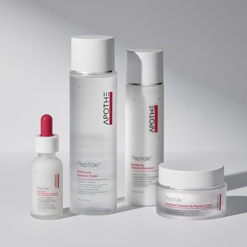 APOTHE Peptide¹¹ Botulinum Intensive Repair 4-Piece Set | 5-Layer Hydration + 11 Peptides | Firming & Barrier-Boosting Toner for Radiant, Elastic Skin