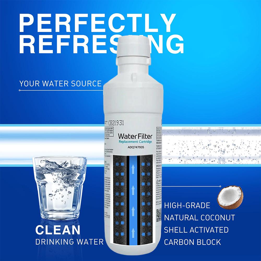 LT1000P ADQ747935 Water Filter Replacement for LG LT1000P/PC/PCS, LMXS28626S, MDJ64844601, Kenmore 46-9980, LMXS30796S, LMXS30796D, LMXC23796S, ADQ74793501, ADQ73334008