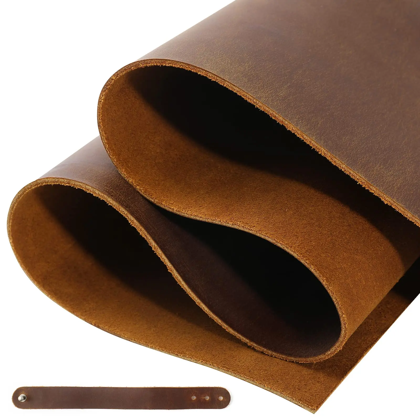 12''x24'' Genuine Leather Sheets For Crafts Full Grain Tooling (2mm) Thick Cowhide Pieces Square  Dark Brown