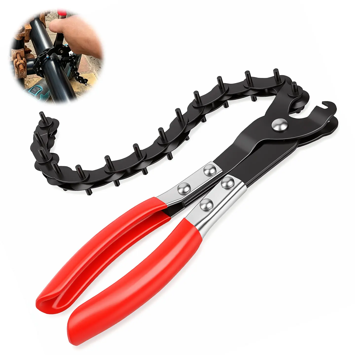 Exhaust Pipe Cutter, 3/4" to 3" O.D. Tailpipe Cutting Tool for Copper, Aluminum, PVC and Thin-Wall Steel Tubing, Automotive Muffler and Plumbing Repair Tool