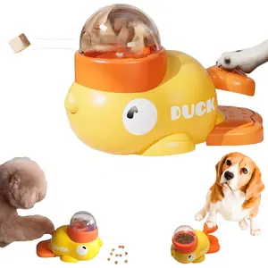 Interactive Dog Treat Dispenser, Duck Shaped Press Slow Feeder, IQ Training Puzzle Toy for Boredom Relief