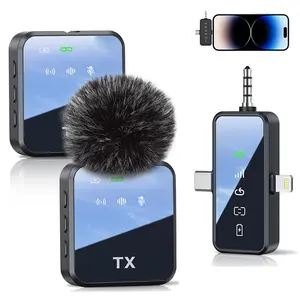 3 in 1 Microphone for iPhone/Android/Camera, Wireless Lavalier Microphone, 328ft Transmission, 18H Battery Life, Mini Microphone for Record Interview, Vlogs, YouTube, Tiktok Smartphone Audio