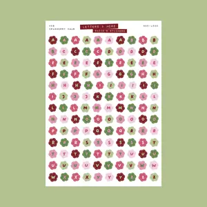 CRANBERRY XMAS Flower Alphabet • Letters & More
