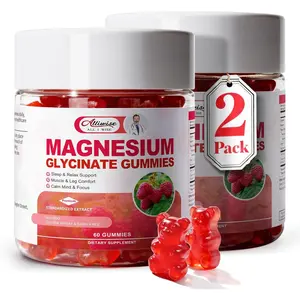 (2pack) Magnesium Glycinate Gummies 600mg for Sleep & Calm, Sugar Free Magnesium Gummies for Adults with Vitamin D3, Tart Cherry & Chamomile,Clump-Resistant Formula, Third-Party Tested, 120 Count